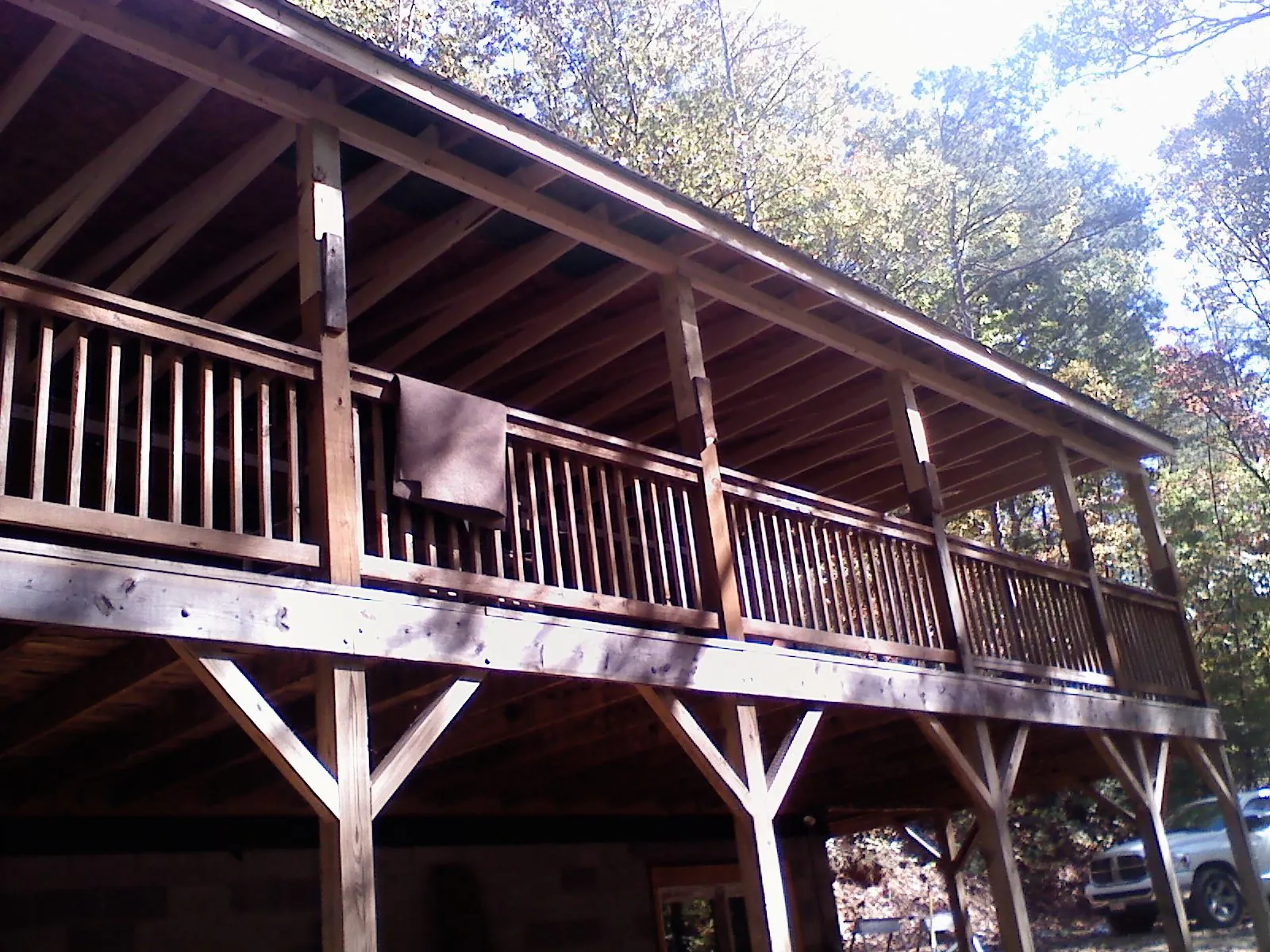 Timber framing under a new elevated porch and deck — Roof Leak Repair in Shawsville by Roofing Brothers